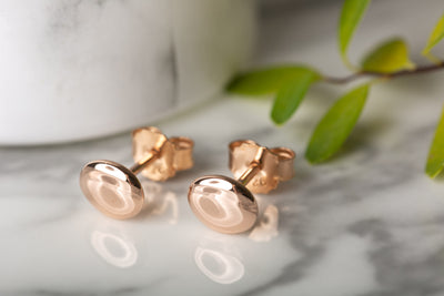 Rose Gold Pebble Stud Earrings