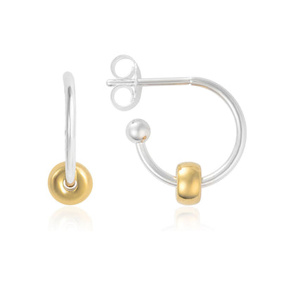 Gold Beaded Hoop Earrings
