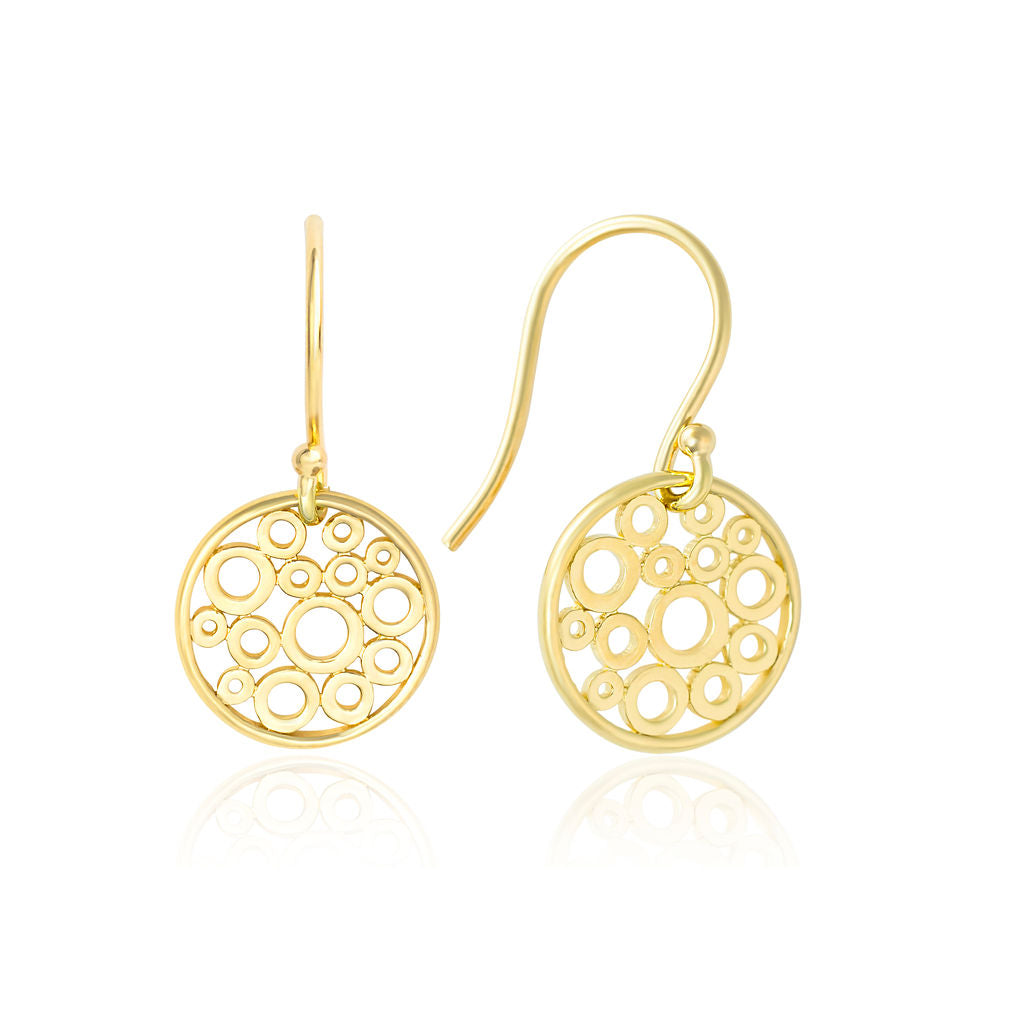 Gold Floating Bubble Earrings