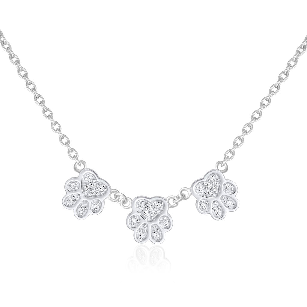 Sparkly Paw Print Necklace