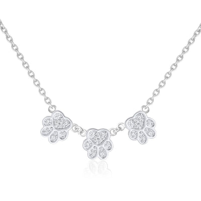 Sparkly Paw Print Necklace