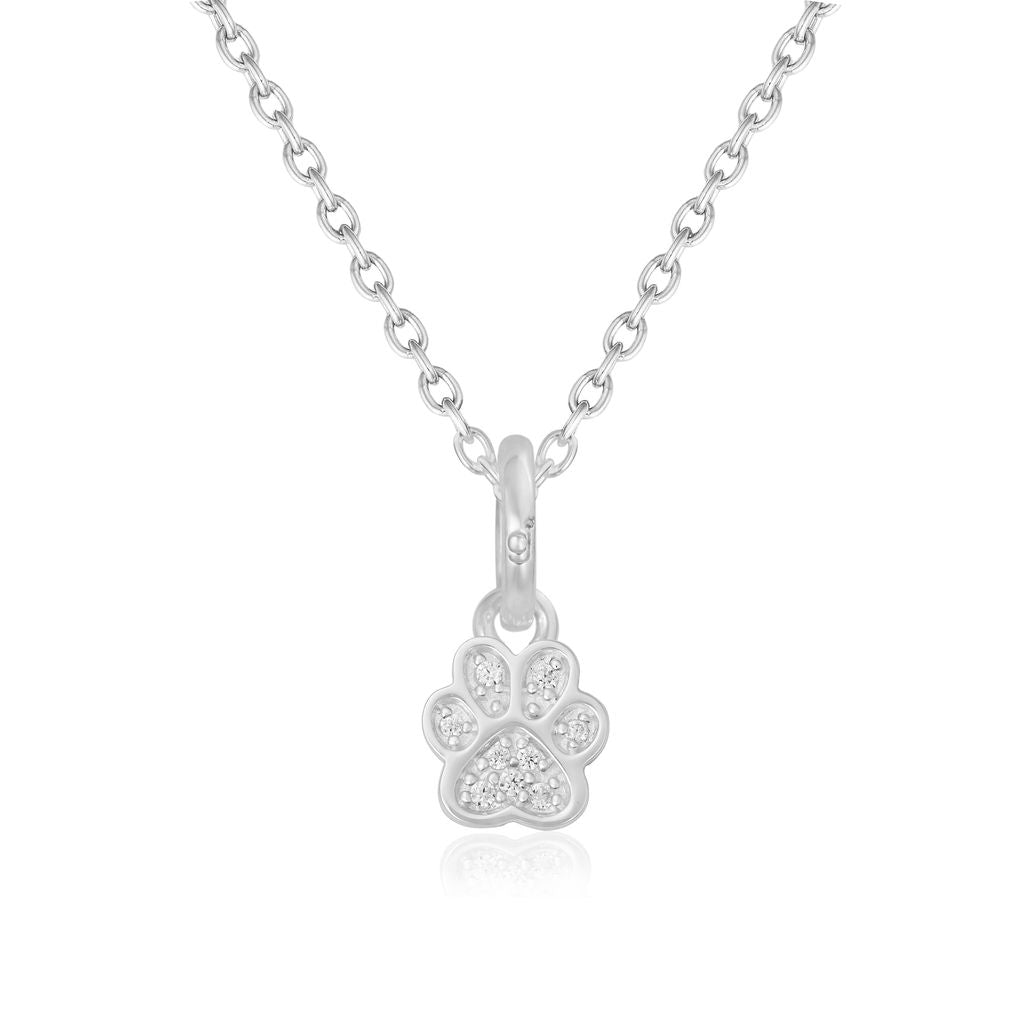 Sparkly Paw Print Pendant