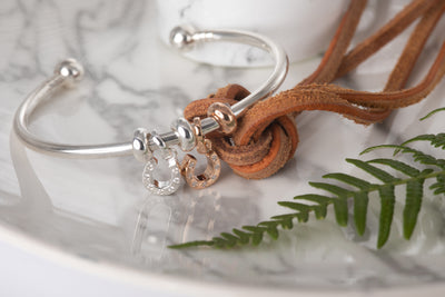 Silver Sparkly Horseshoe Charm