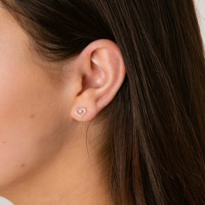 Leafed Heart Studs