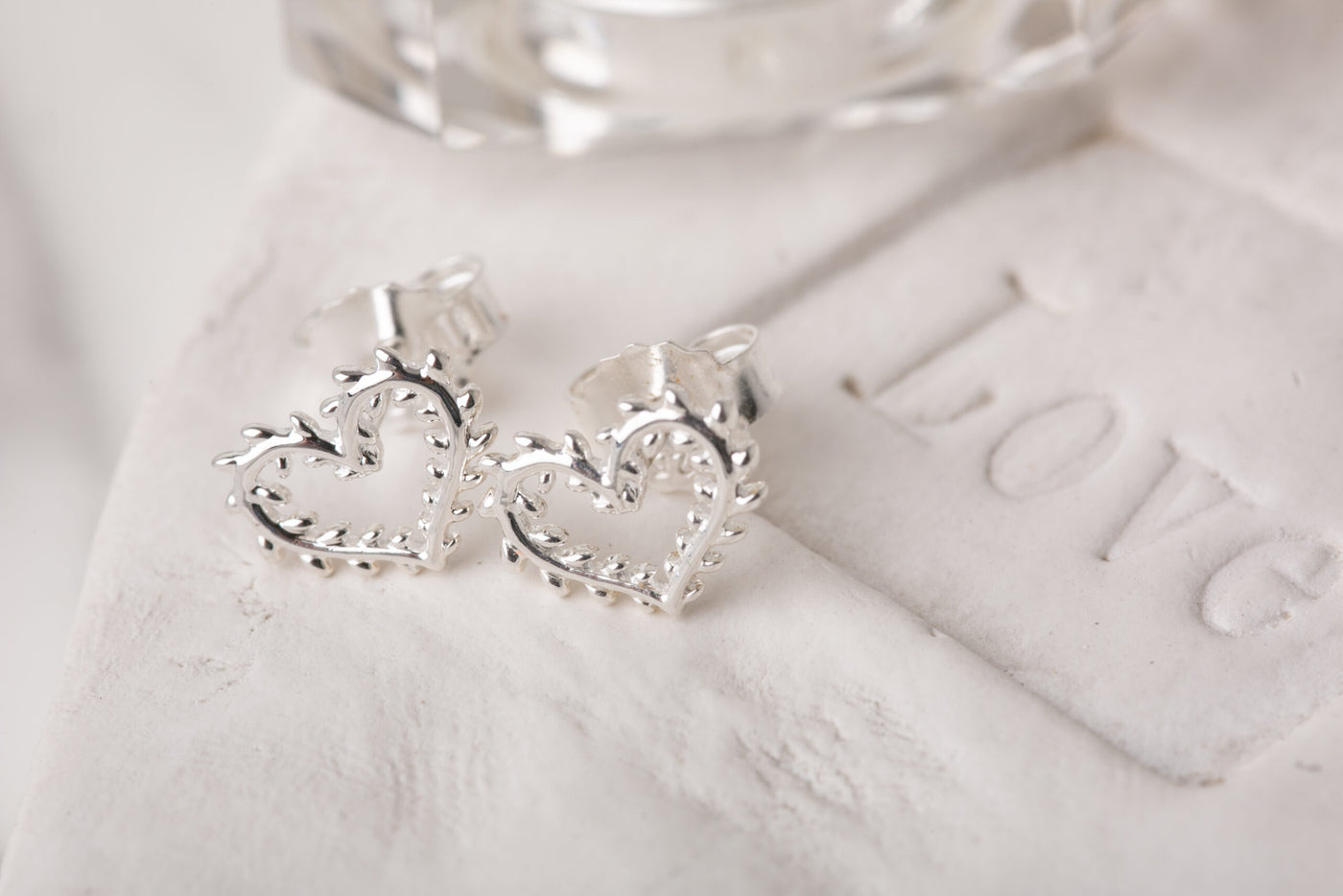 Leafed Heart Studs