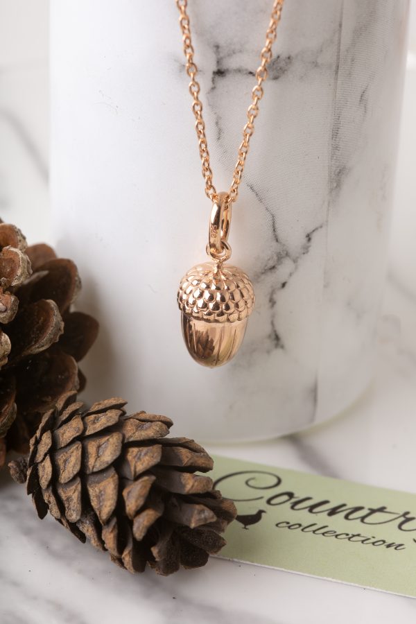Rose Gold Acorn Pendant