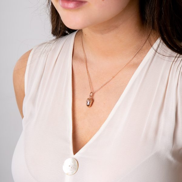 Rose Gold Acorn Pendant