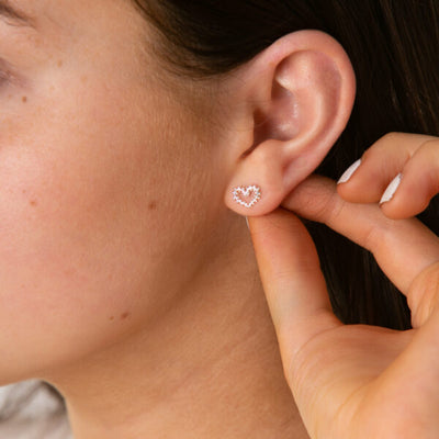 Leafed Heart Studs
