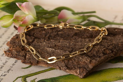 Gold Oval Link Bracelet