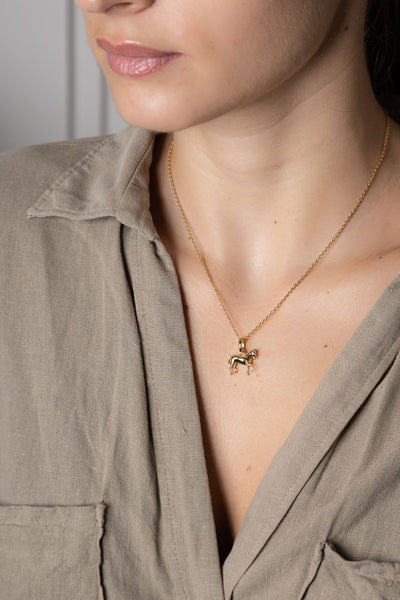 Gold Dressage Horse Pendant