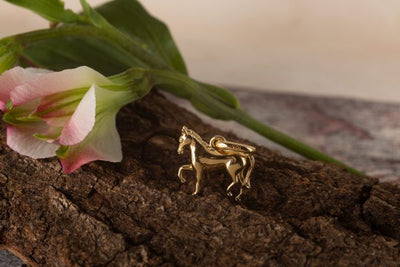 Gold Dressage Horse Charm