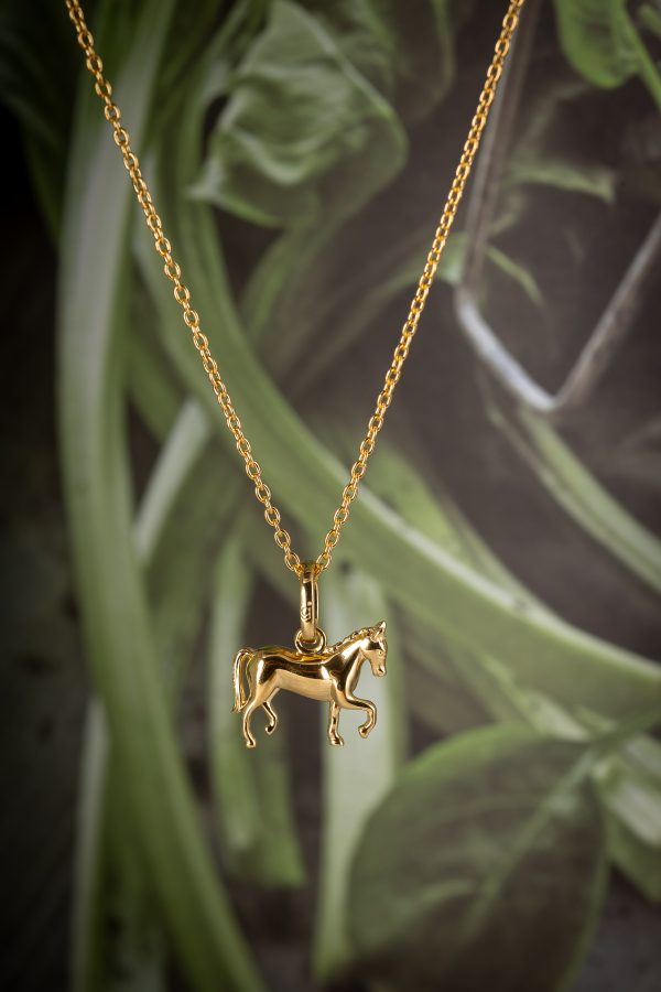 Gold Dressage Horse Pendant