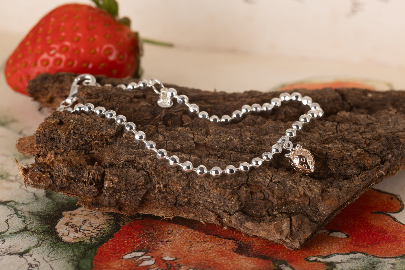Beaded Strawberry Bracelet