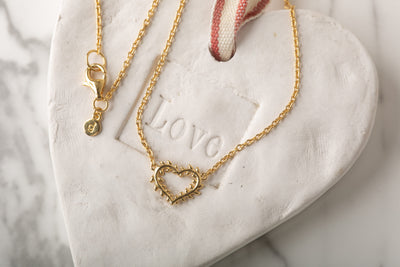 Golden Leafed Heart Necklace