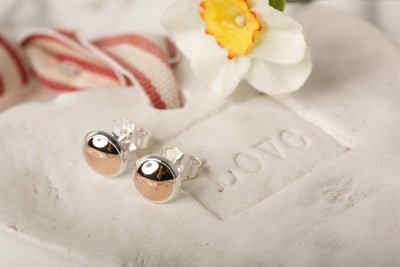 Rose Gold Button Studs