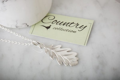 Silver Acorn Leaf Pendant