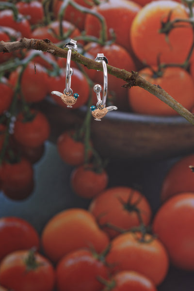 Pheasant Hoop Earrings