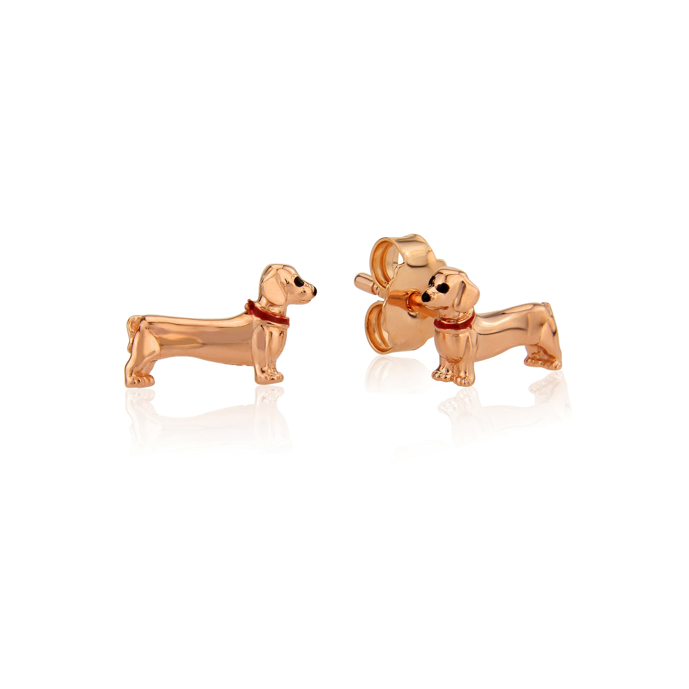 Rose Gold Dachshund Earrings