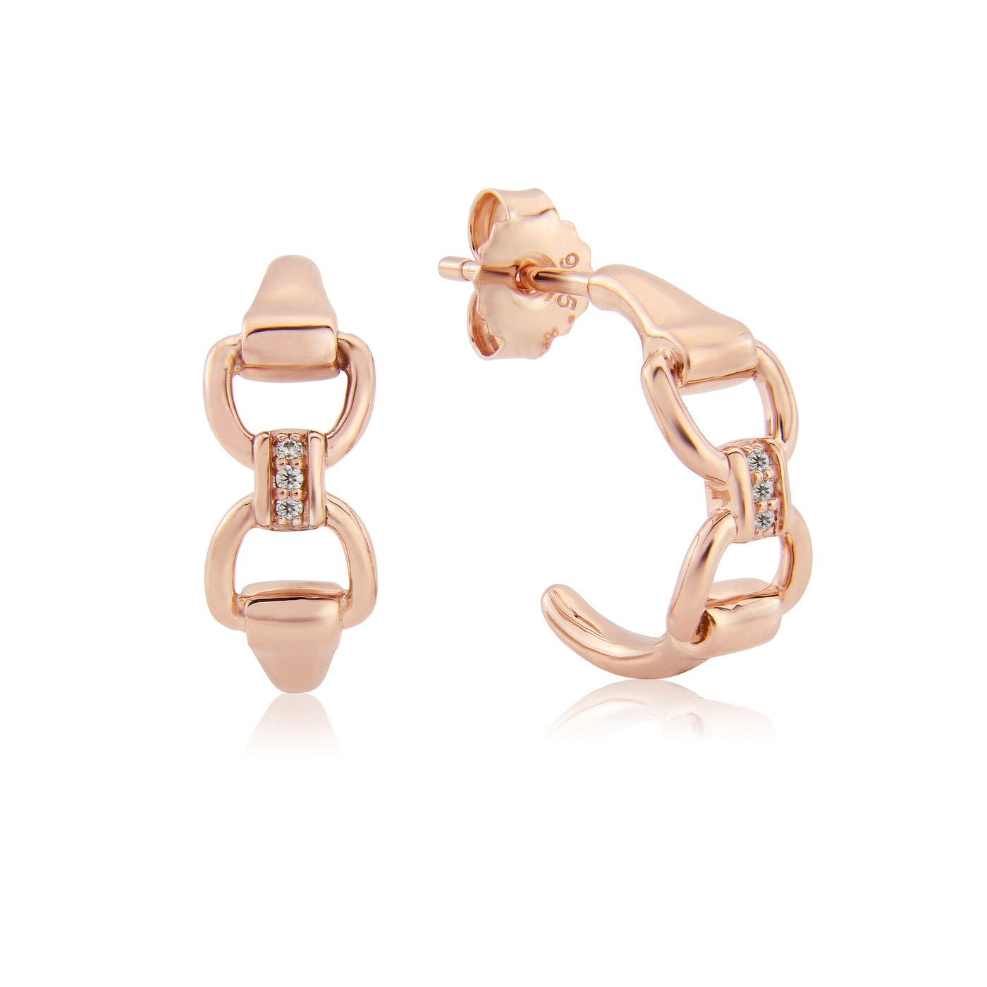 Rose Gold Sparkly Bit Earrings