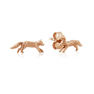Rose Gold  Fox Earrings