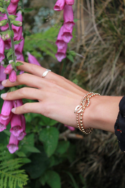 Rose Gold T-Bar Horseshoe Bracelet