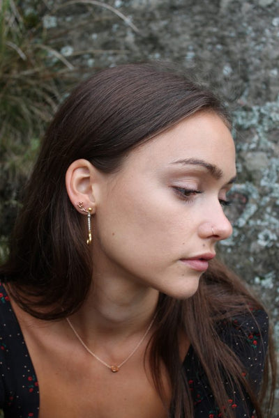 Two Tone Snaffle Drop Earrings
