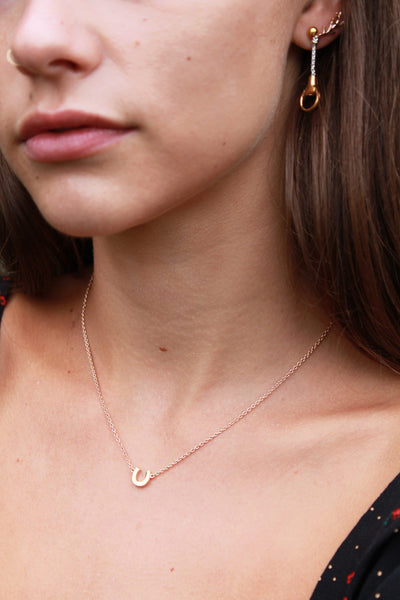 Rose Gold Mini Horseshoe Necklace