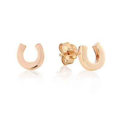 Rose Gold Horseshoe Stud Earrings