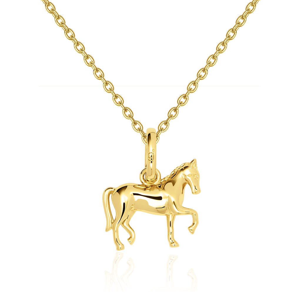 Gold Dressage Horse Pendant
