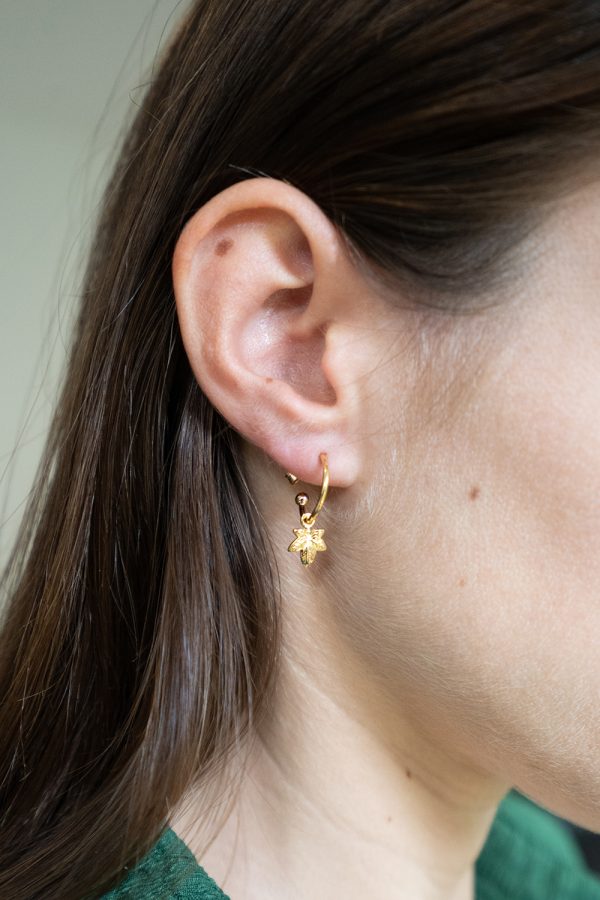 Ivy Leaf Hoop Earrings