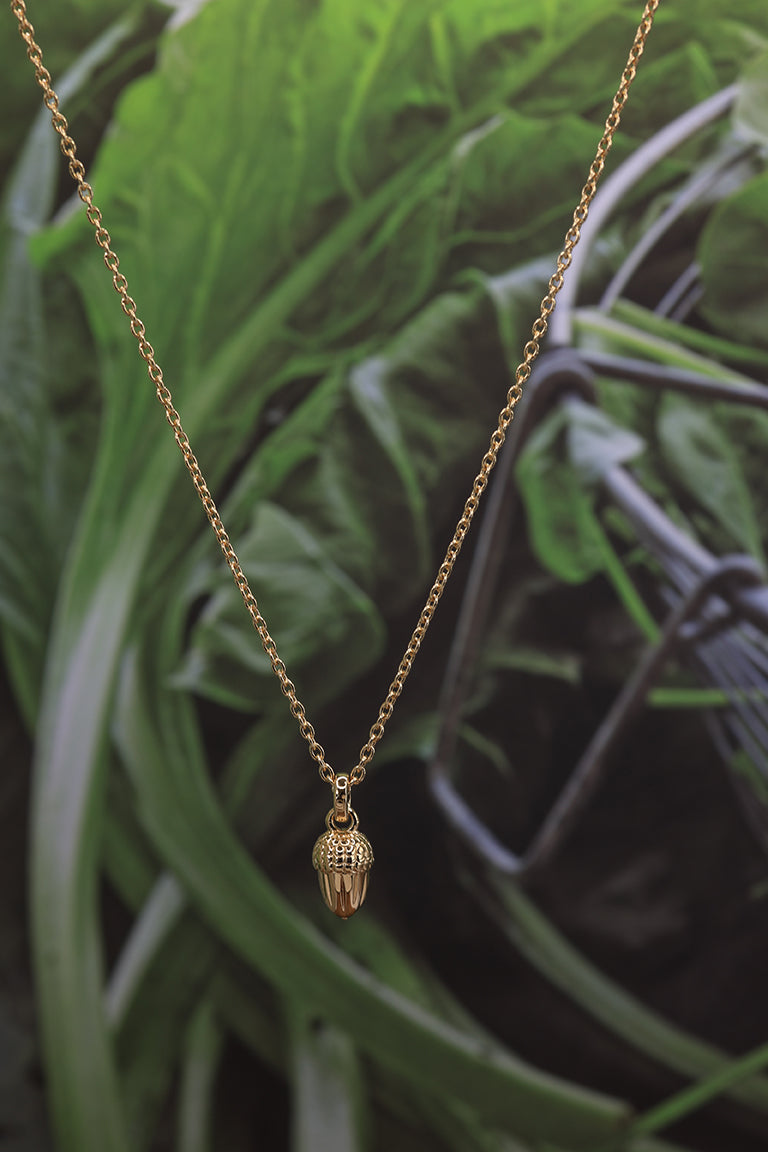 Gold Little Acorn Necklace
