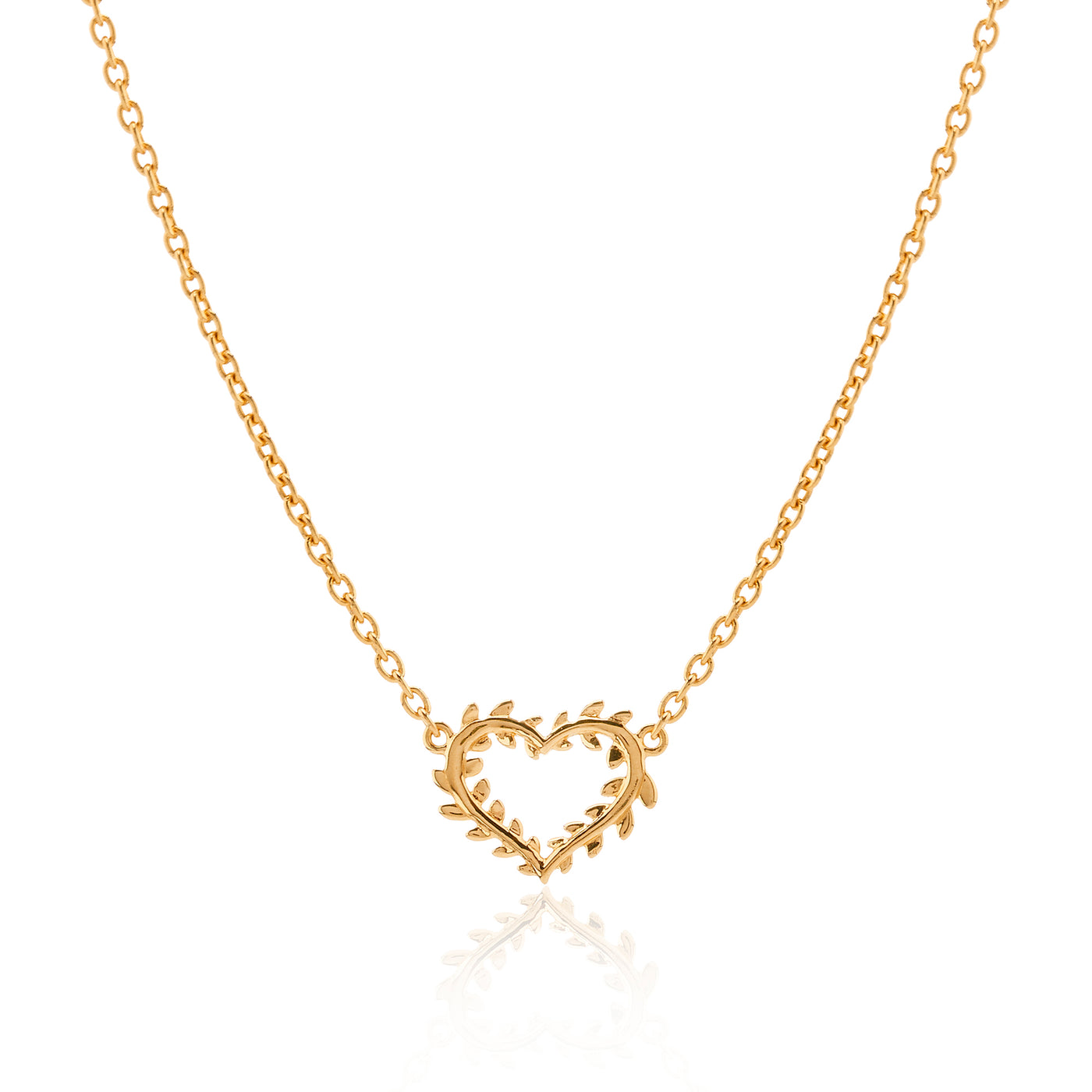 Golden Leafed Heart Necklace