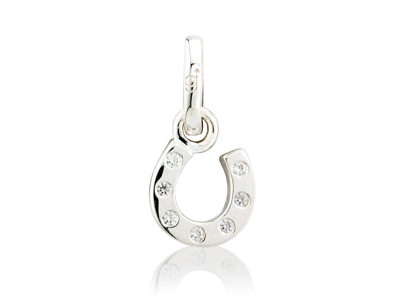 Silver Sparkly Horseshoe Charm