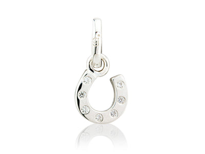 Silver Sparkly Horseshoe Charm