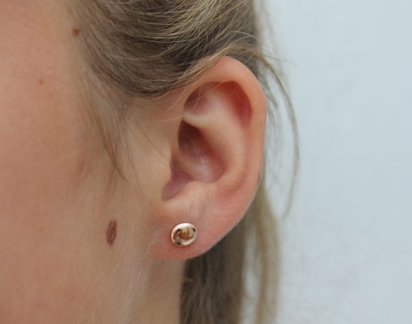 Rose Gold Pebble Stud Earrings