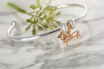 Rose Gold Dachshund Charm