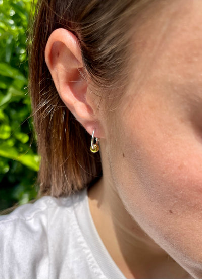 Gold Beaded Hoop Earrings