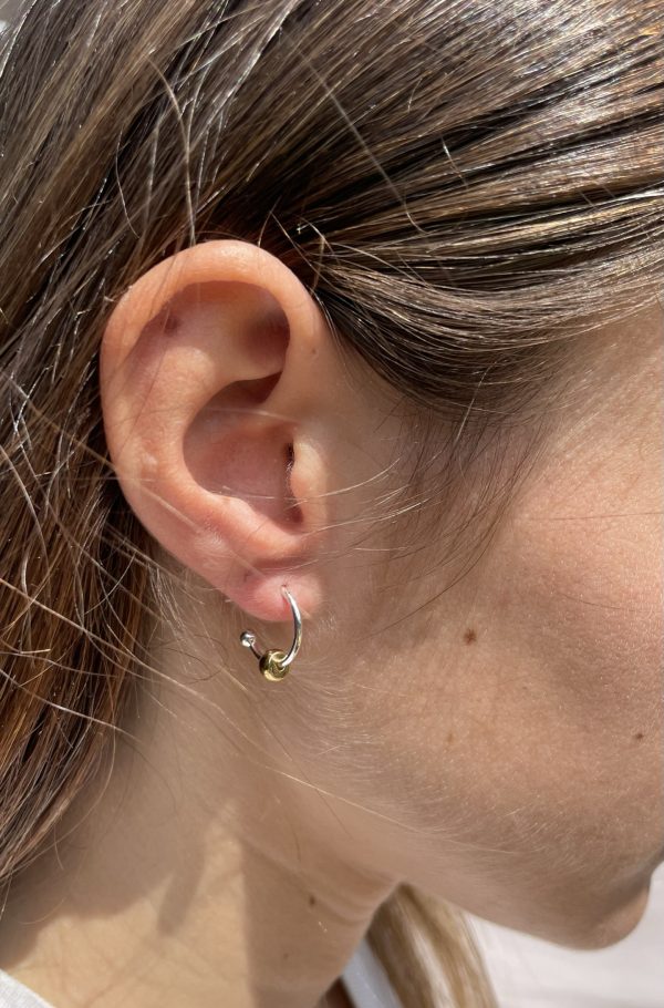 Gold Beaded Hoop Earrings