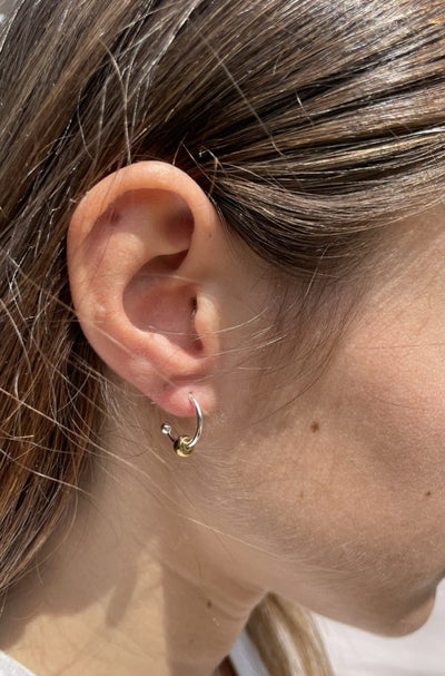 Gold Beaded Hoop Earrings
