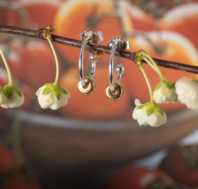 Gold Beaded Hoop Earrings