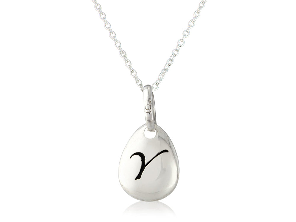Initial Y Pebble Pendant