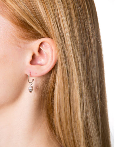 Silver Acorn Hoops