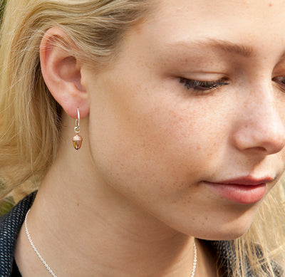 Rose Gold Acorn Hoops
