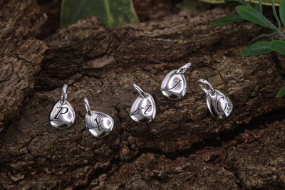 Initial A Pebble Charm