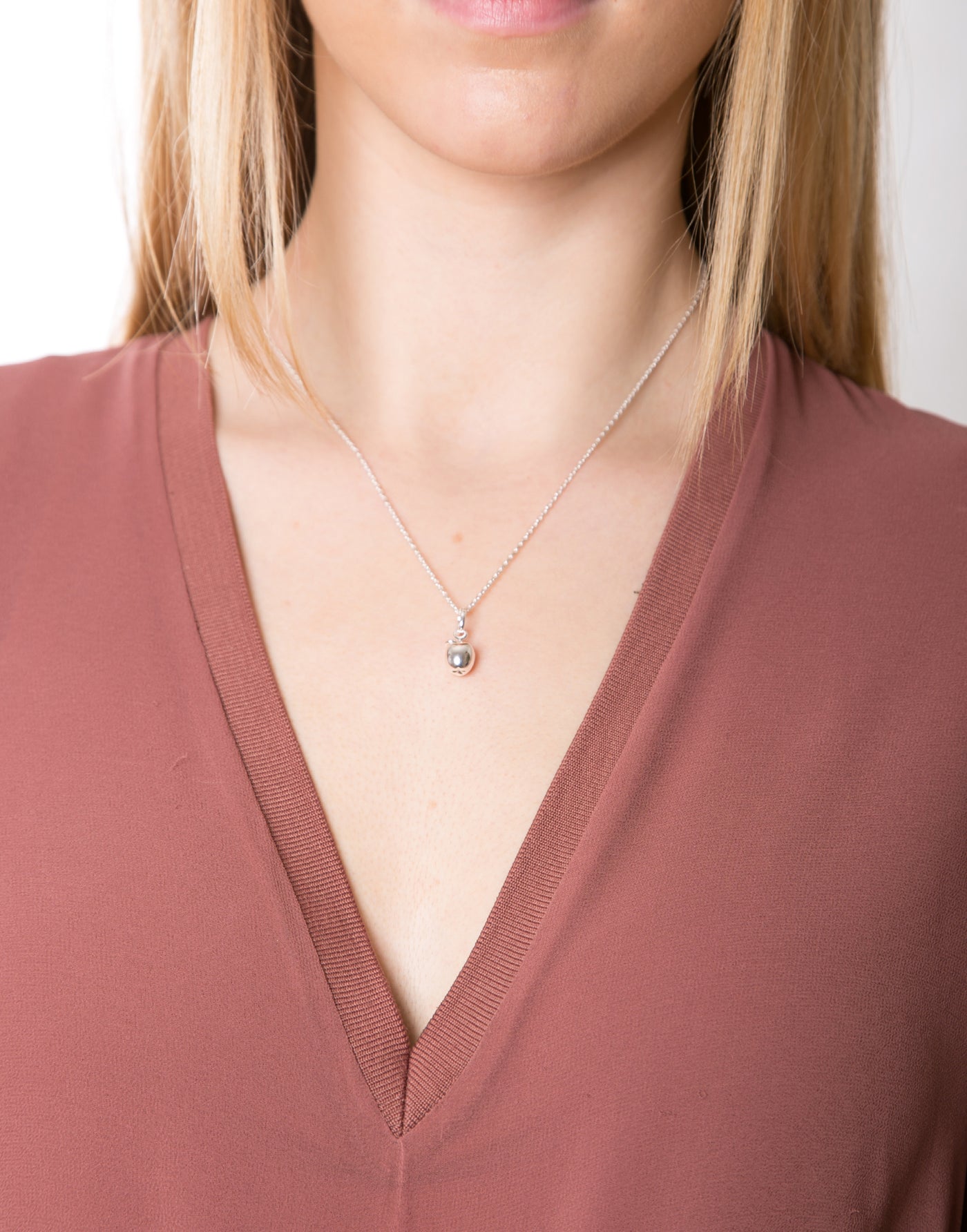 Silver Apple Pendant