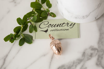 Rose Gold Acorn Charm image 1