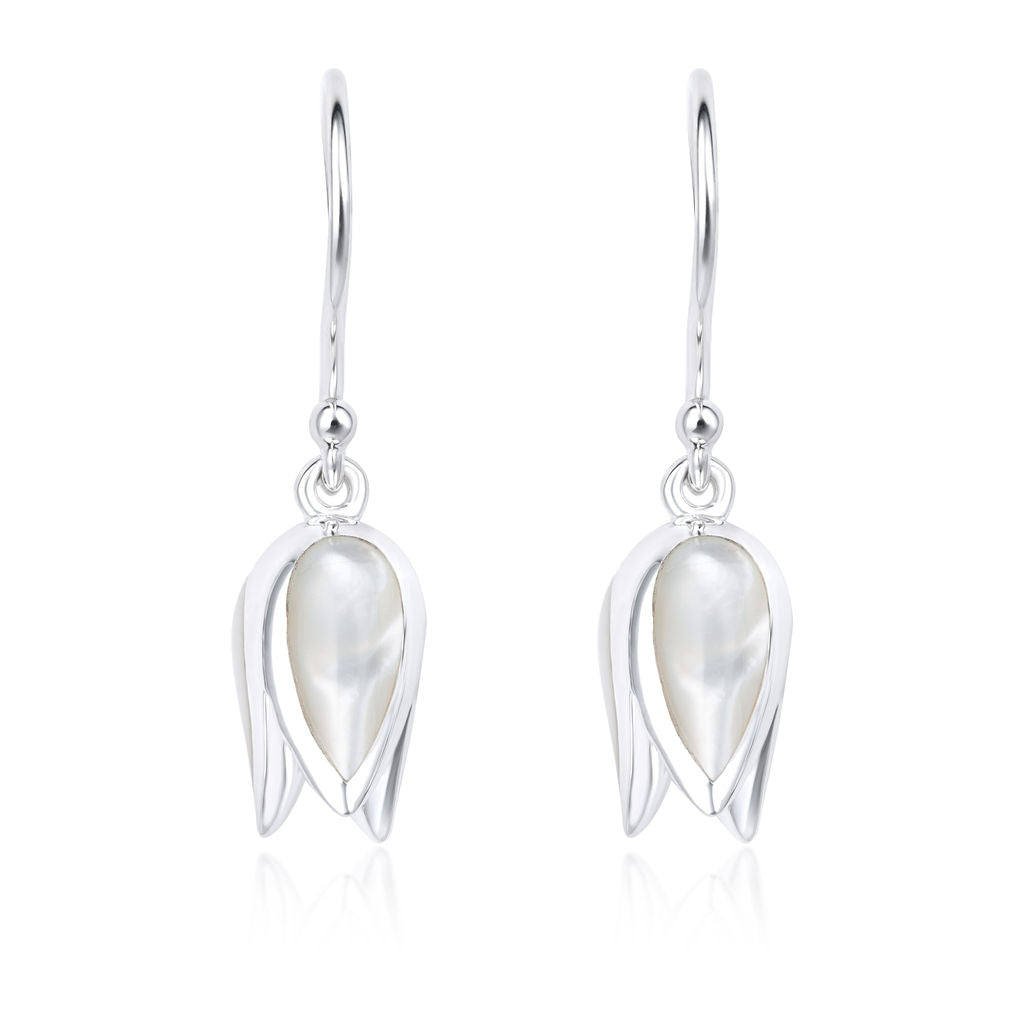 Pearled Tulip Flower Earrings image 0