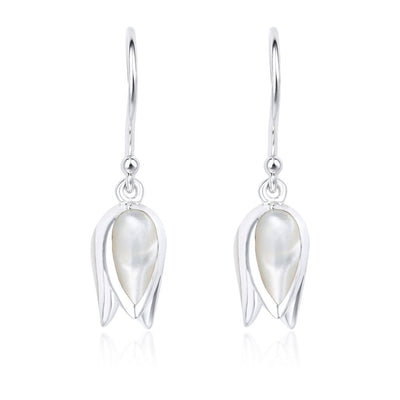 Pearled Tulip Flower Earrings image 0