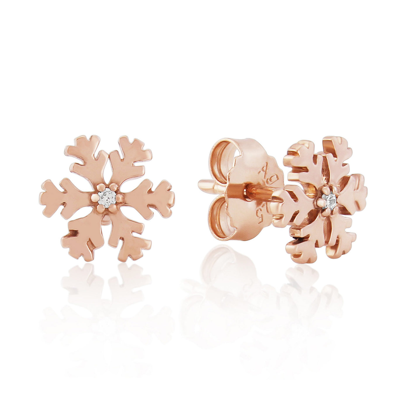 Rose Gold Snowflake Studs image 0