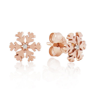 Rose Gold Snowflake Studs image 0